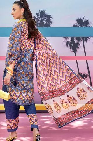 3PC Lawn Printed Unstitched Suit